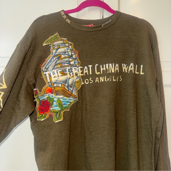 Y2K The Great China Wall long sleeve T - one of a kind - size Large - Picture 2 of 15